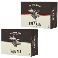 Laden Sie das Bild in den Galerie-Viewer, Moosehead Pale Ale 355 ml Dose. Das Moosehead Pale Ale ist ein geschmacklich weiches Ale 5,0 % Alkohol. Es ist ein geschmacklich eher weiches Ale mit einem bemerkenswert reinen Abgang und nur den besten original kanadischen Zutaten.